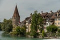 Witches tower at the Reuss river in Bremgarten in Switzerland