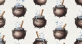 Witchs Brew Cauldron Pattern for Halloween Background Royalty Free Stock Photo