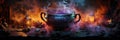 Witchs Cauldron Bubbling With Mysterious Potions Halloween