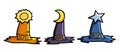 3 Witchs hats.