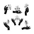 Witchy woman hand vector iilustration.