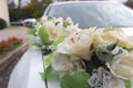 Wite macro flowers on the wedding big car 2