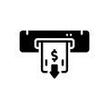 Black solid icon for Withdraw, atm and cash