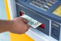 Withdraw money from ATM Royalty Free Stock Photo