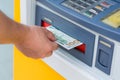 Withdraw money from ATM Royalty Free Stock Photo