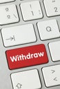 Withdraw - Inscription on Red Keyboard Key