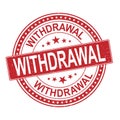 Red withdrawal grunge stamp with on vector illustration