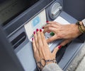 withdrawing money at atm Royalty Free Stock Photo