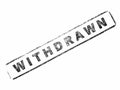 Withdrawn stamp on paper isolated over white Royalty Free Stock Photo