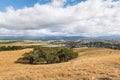 Wither Hills with dry grass above Blenheim town in Marlborough South Island New Zealand
