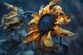 Withered dry sunflower Royalty Free Stock Photo