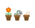 Withered flower in pot. flower sear isolated. Vector illustration