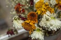 Withered flowers in a glass vase. Beautiful flower Royalty Free Stock Photo