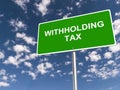 withholding tax on blue Royalty Free Stock Photo