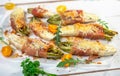 Witlof with prosciutto and mozzarella Royalty Free Stock Photo