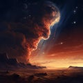 Meteor Blaze: Fiery Descent Through Earth\'s Atmosphere