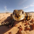 Majestic Kingsnake in the Desert (AI-Generated)