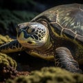 Green Sea Turtles in the Emerald Waters Royalty Free Stock Photo