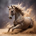 Crafted through the melding of stone and sand, a stately horse sculpture emerges Royalty Free Stock Photo
