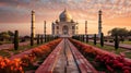 Golden Sunrise at Taj Mahal: Majestic Beauty of Agras Iconic Mausoleum