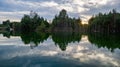 Eternal Reflections: Sunset's Drama on the Lake