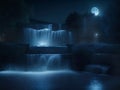 Night Glow Cascade: Experience the Beauty of a Waterfall under Starry Skies