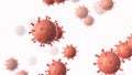 Microscopic view of floating virus cells Royalty Free Stock Photo