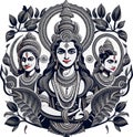 Print ICONIC DEITIES UNITED HINDU MYTHOLOGIES LOGO MASTERPIECE