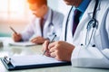 Physician Engaged in Note-Taking at Desk - Generative AI