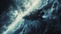 Lost Among the Stars: Solitary Spaceship Drifts in the Void of Space (AI-Generated)