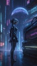 Neon Nocturne: Cyberpunk Hacker\'s Balletic Overture. Generative AI