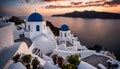 Santorini\'s Evening Magic From Blue Waters to White Villages