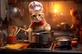 Masterful Paws: Chef Cat\'s Culinary Magic