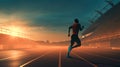 Evening Jog: Runner in Enchanting Sunset