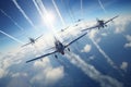 Witness a formation of acrobatic stunt planes Royalty Free Stock Photo