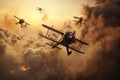 Witness a formation of vintage World War I