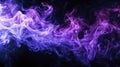 Witness the intense purple fire power against a striking black background. Ai Generated