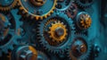 Witness the intricate dance of mechanism, gears, and cogs in industrial equipment at work. Ai Generated Royalty Free Stock Photo