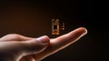 Revolutionary Microchip Technology Levitating Above a Human Fingertip Royalty Free Stock Photo