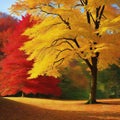 Witness masterpiece unfold as vibrant autumn leaves paint the landscape in a breathtaking symphony of colors