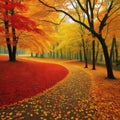 Witness masterpiece unfold as vibrant autumn leaves paint the landscape in a breathtaking symphony of colors