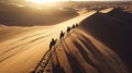 Desert Caravan Ballet: Shadows in the Sand Symphony Royalty Free Stock Photo