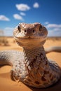 Serpents Grace: A Captivating Macro Shot of a Vibrant Green Desert Dweller