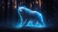 Majestic Guardian: Bear Patronus Amidst Enchanting Forest Moonlight