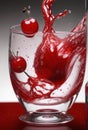 Cherry Elegance: A Photorealistic Splash in Motion