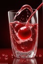 Cherry Elegance: A Photorealistic Splash in Motion
