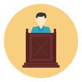 Witness on podium icon vector for law and justice illustration clipart Royalty Free Stock Photo