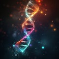Genetic Elegy: Human DNA Strand Dissolving Into Cosmic Luminescence