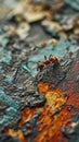 Microcosmic Exploration, A Captivating Close-up of a Tenacious Ant Navigating a Weathered Piece of Wood