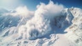 Nature\'s Fury Unleashed: A Majestic Snow Avalanche in Motion